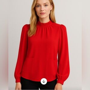 J Crew Poppy Red Blouse xs